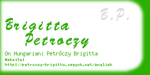 brigitta petroczy business card